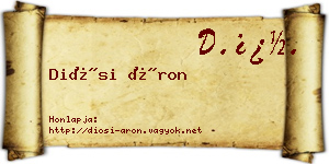 Diósi Áron névjegykártya